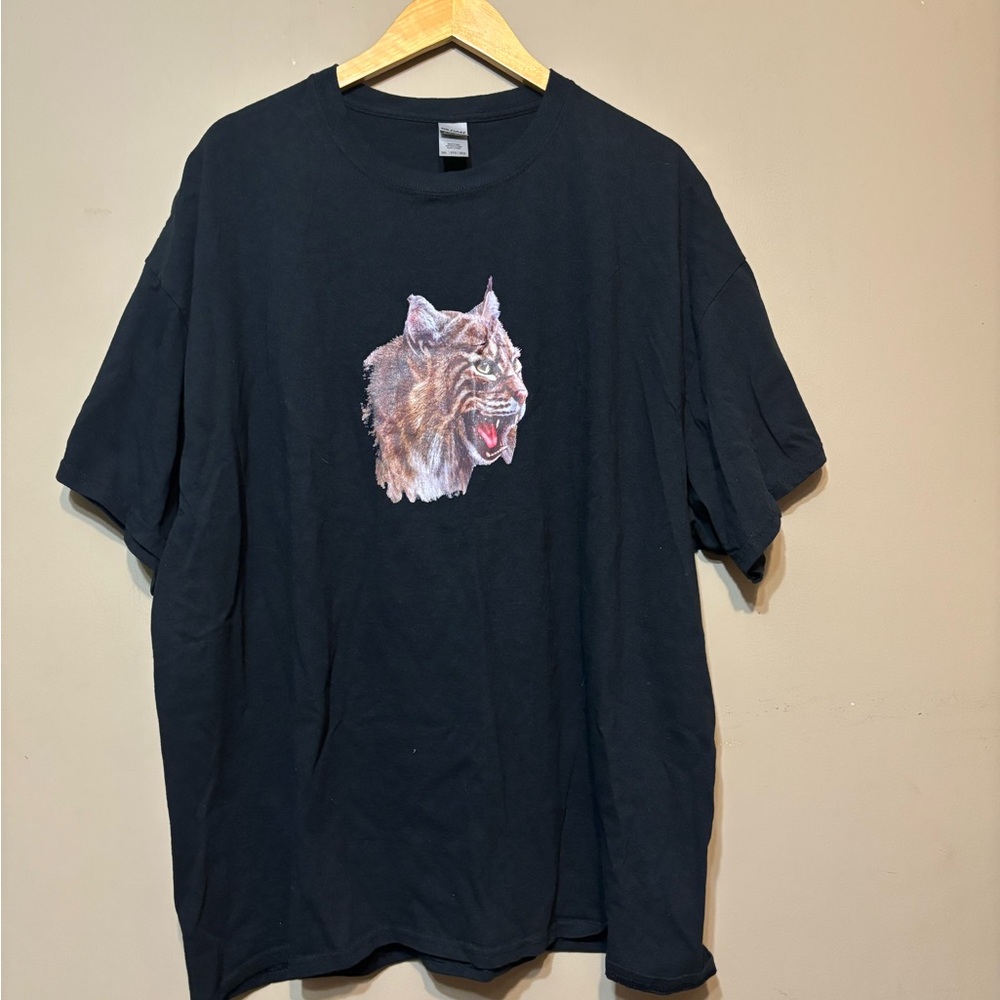 GILDAN Wildcat Graphic Cotton Black T-Shirt